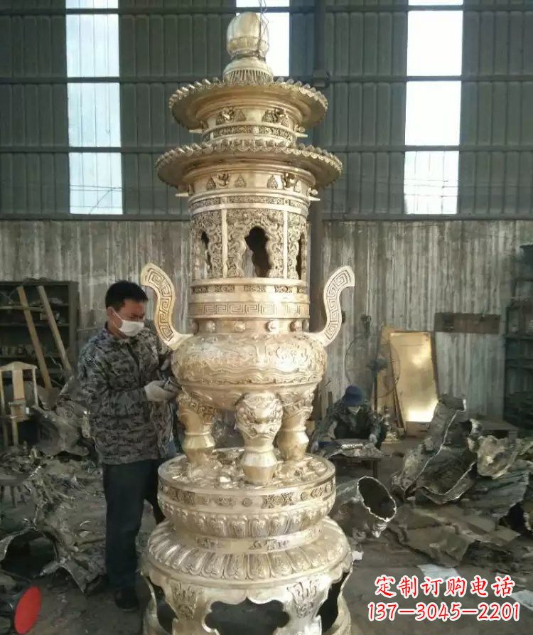 常州寺庙香炉铜雕 (5)
