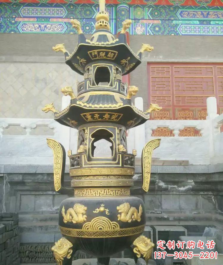常州寺庙香炉铜雕_1