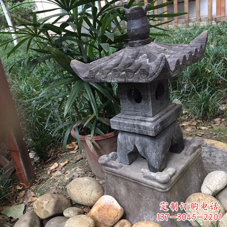 常州寺庙园林青石做旧仿古石灯