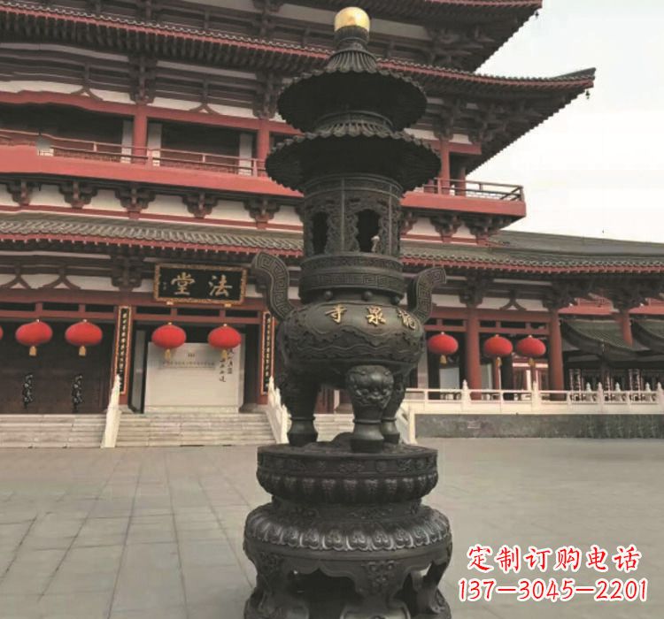 常州寺庙香炉铜雕222