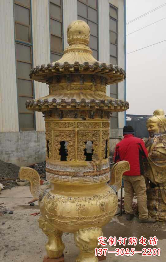 常州寺庙香炉铜雕塑