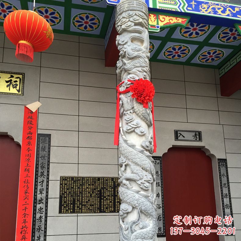常州寺庙宗祠石材龙柱雕塑