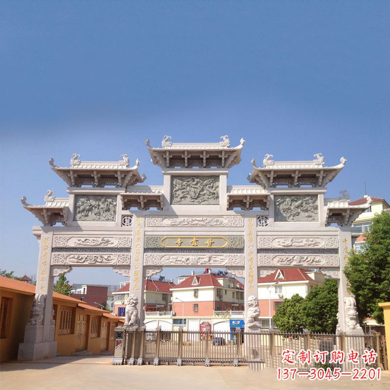 常州寺院大门石雕牌楼
