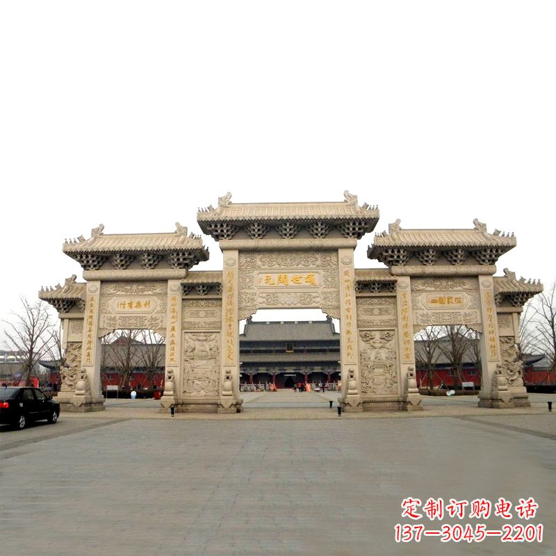 常州寺院景区石雕牌坊