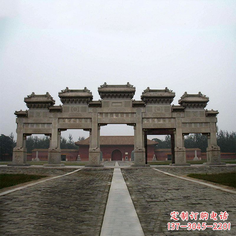 常州寺院五门石牌楼