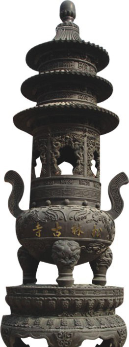常州松林古寺铜香炉