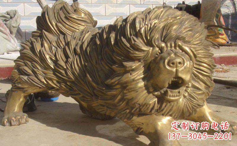 常州松狮犬动物铜雕