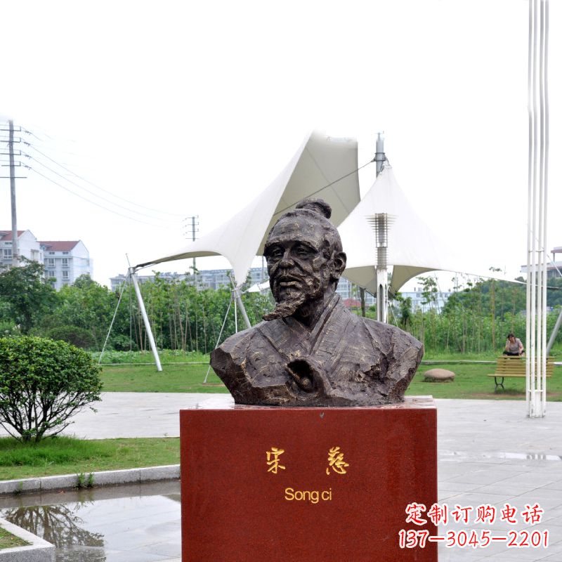常州宋慈铸铜头像雕塑-古代十大名医园林广场人物雕塑