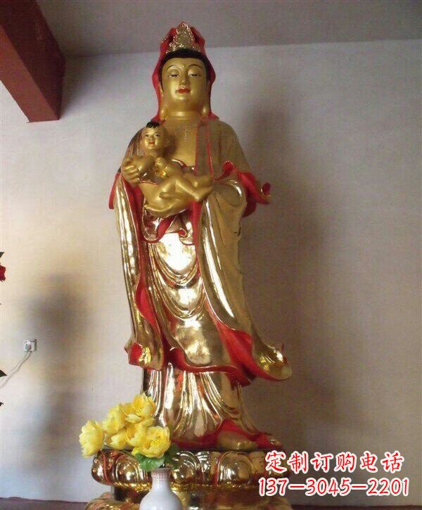 常州送子观音铜雕 (2)