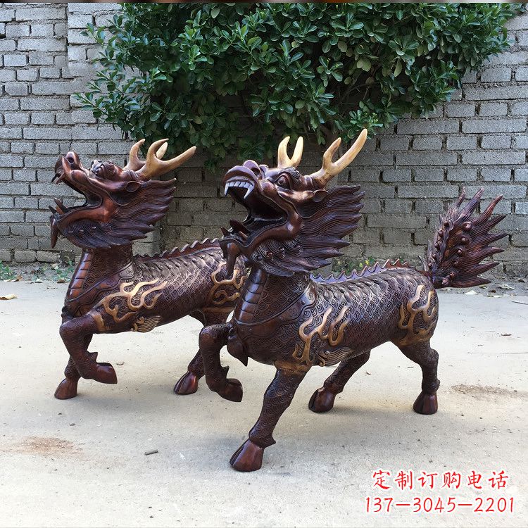 常州送子麒麟铜雕塑