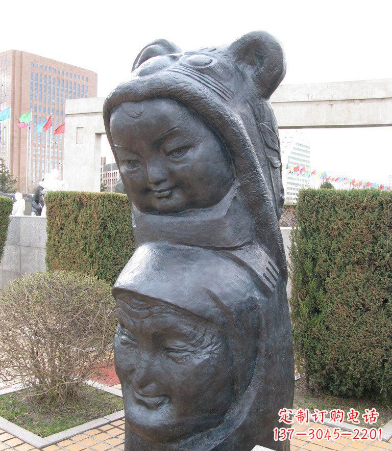 常州孙奶亲情人物头像铜雕