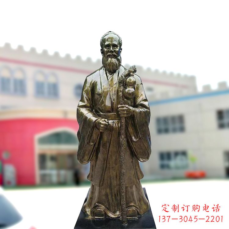 常州孙思邈仿铜玻璃钢雕塑-医院著名医学人物雕像