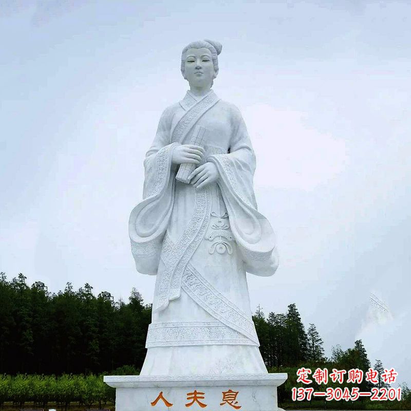 常州桃花夫人息妫汉白玉雕塑-景区园林历史名人古代著名美女雕像
