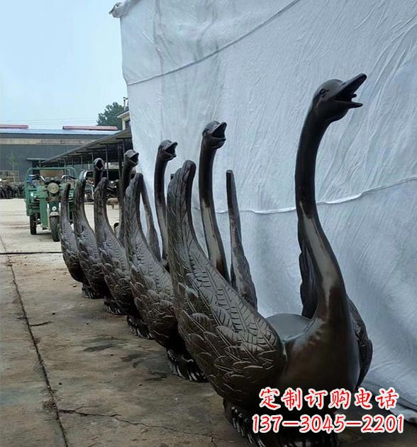 常州天鹅喷泉铜雕，园林喷泉水景流水组件