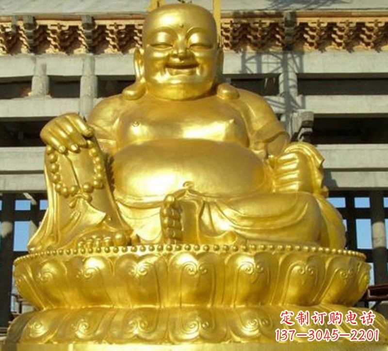 常州贴金弥勒佛铜雕