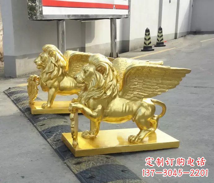 常州贴金圣马可飞狮铜雕