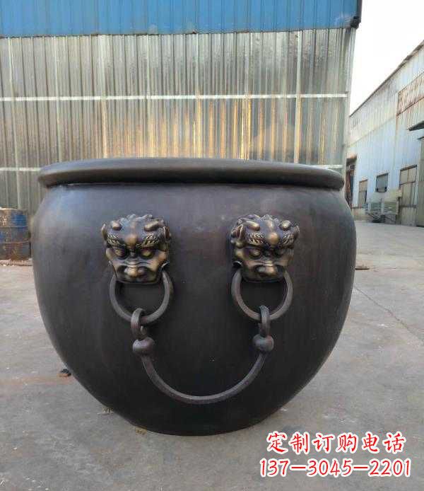 常州庭院水缸铜雕