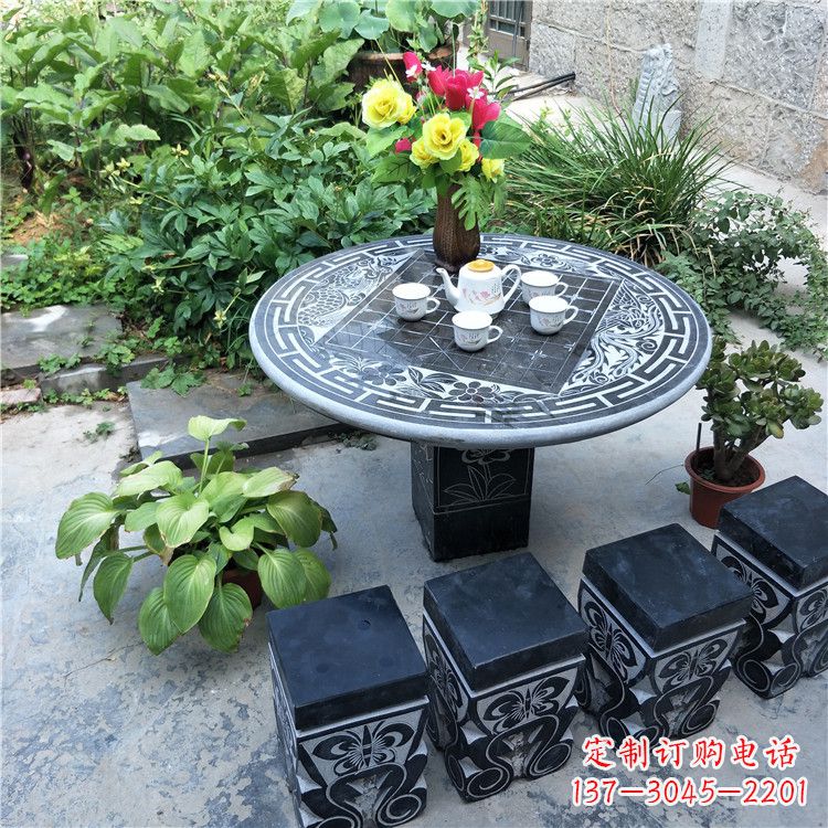 常州庭院天然石桌凳