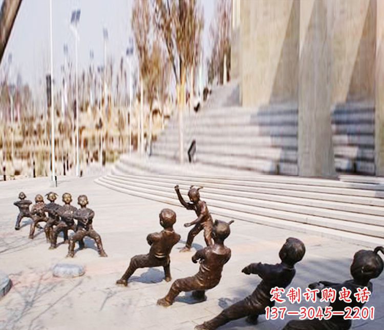 常州铜雕拔河儿童游戏雕塑