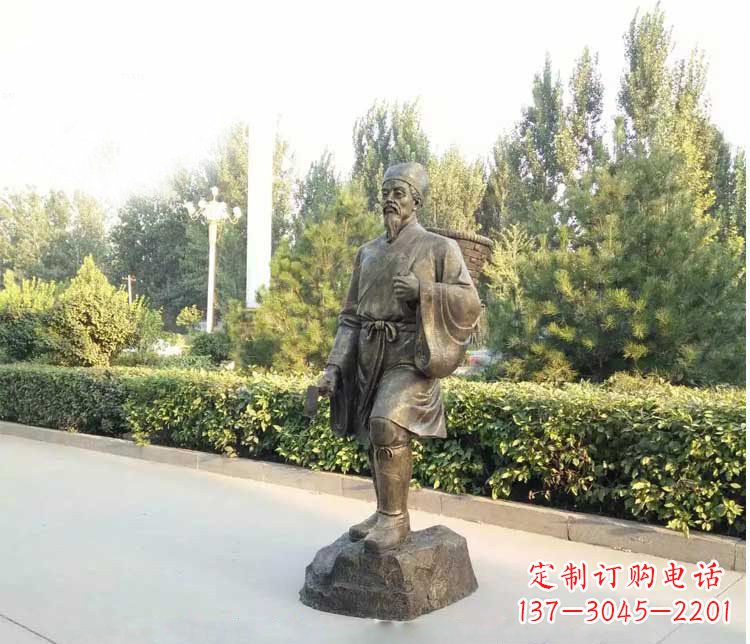 常州铜雕古代名医李时珍雕塑