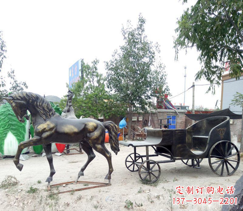 常州铜雕古代战马景观摆件