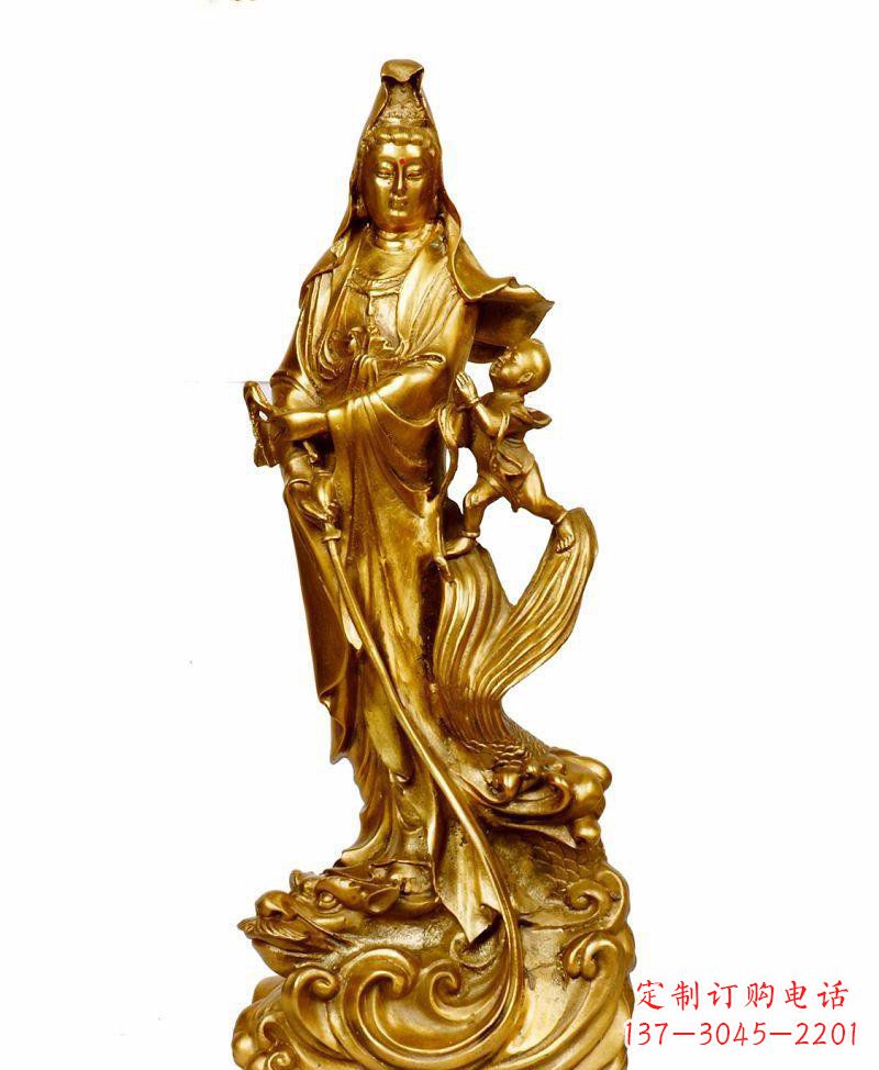 常州铜雕观音和善财童子
