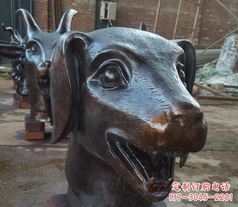 常州铜雕广场生肖动物头像装饰摆件