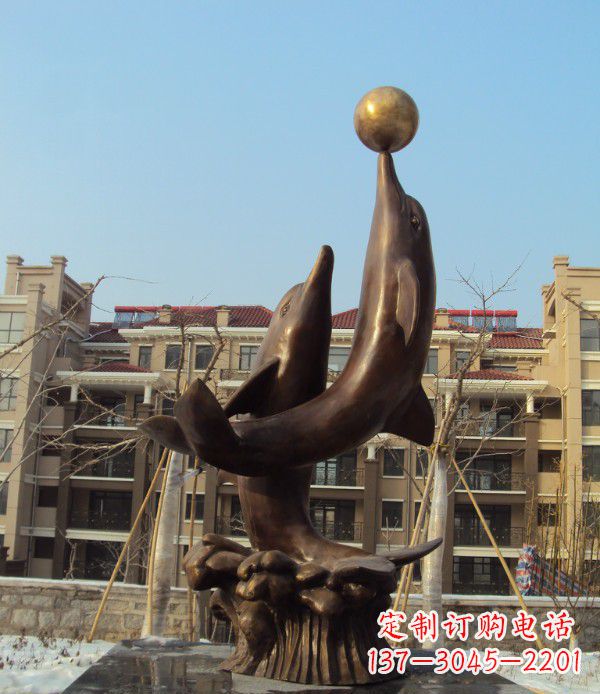 常州铜雕海豚雕塑 (2)