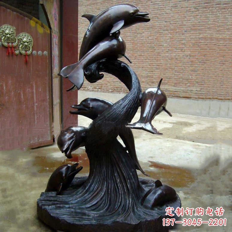 常州铜雕海豚景观雕塑
