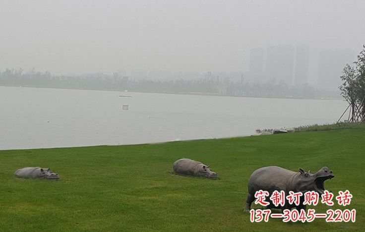 常州铜雕河马公园动物雕塑