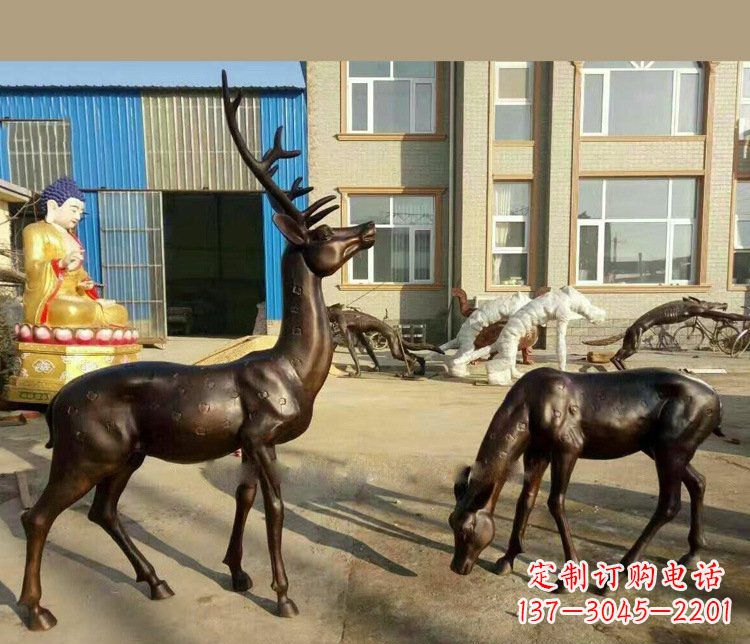 常州铜雕户外公园动物雕塑鹿摆件 (2)