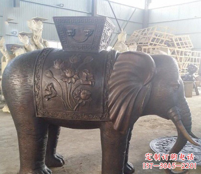 常州铜雕吉祥大象园林动物摆件