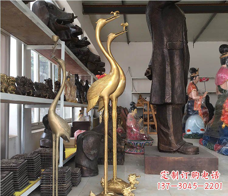 常州铜雕金属仙鹤动物雕塑