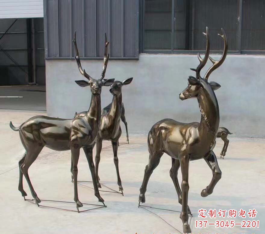 常州铜雕鹿群雕塑