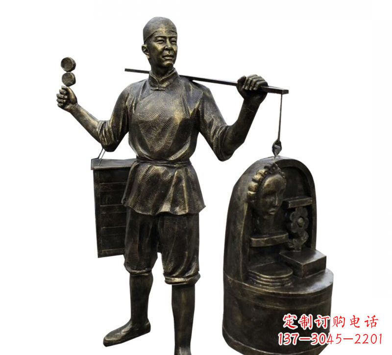常州铜雕卖货郎