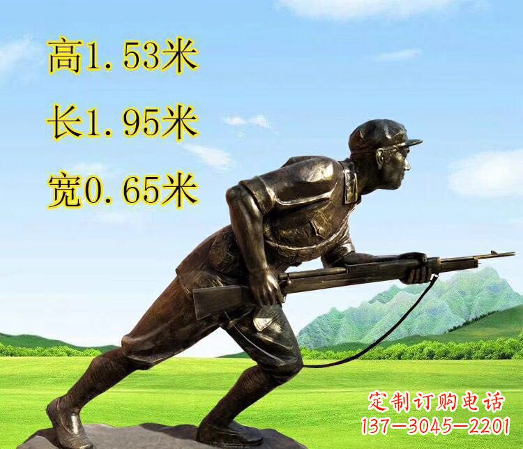 常州铜雕拿枪战士雕塑