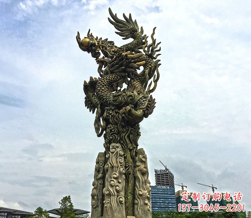 常州铜雕盘龙柱
