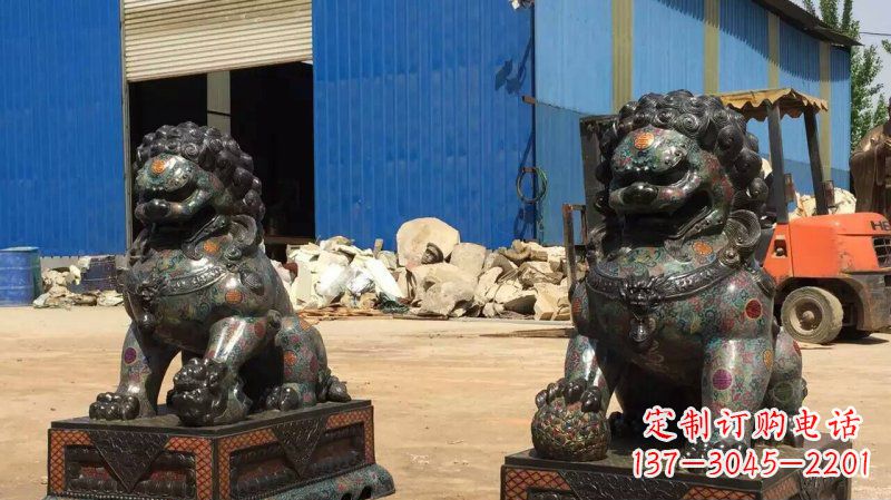 常州铜雕企业招财狮子雕塑摆件