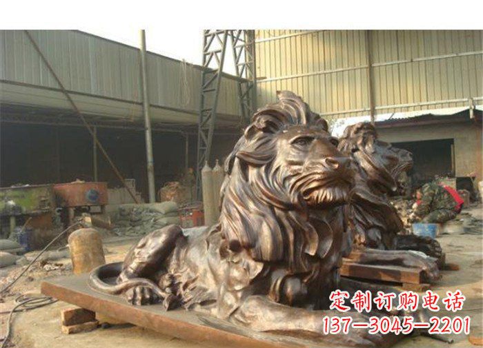 常州铜雕狮子公司门口雕塑