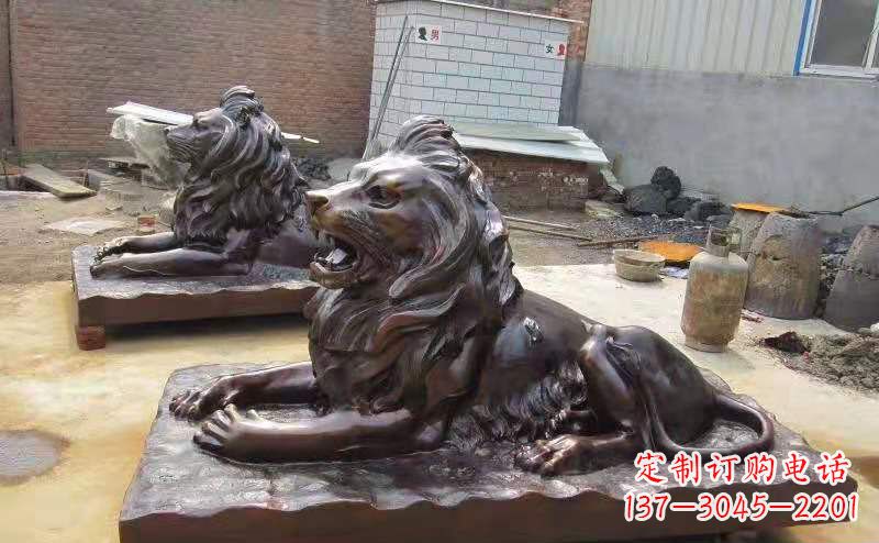 常州铜雕狮子户外摆件镇宅动物雕塑