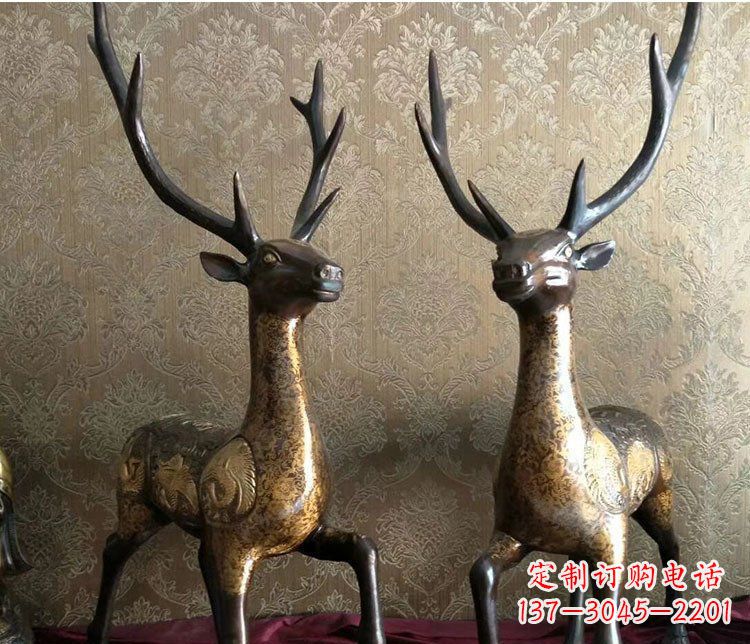 常州铜雕室内装饰动物鹿雕塑