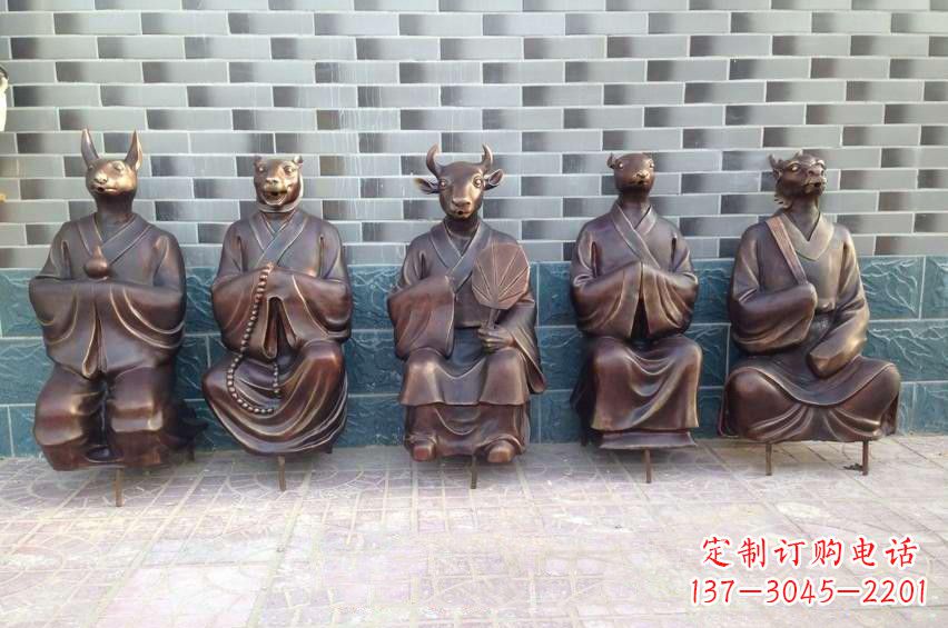 常州铜雕兽首人身十二生肖雕塑
