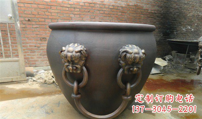 常州铜雕水缸寺庙景观雕塑_2