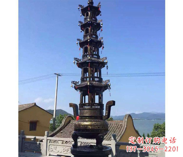 常州铜雕寺庙大型多层香炉