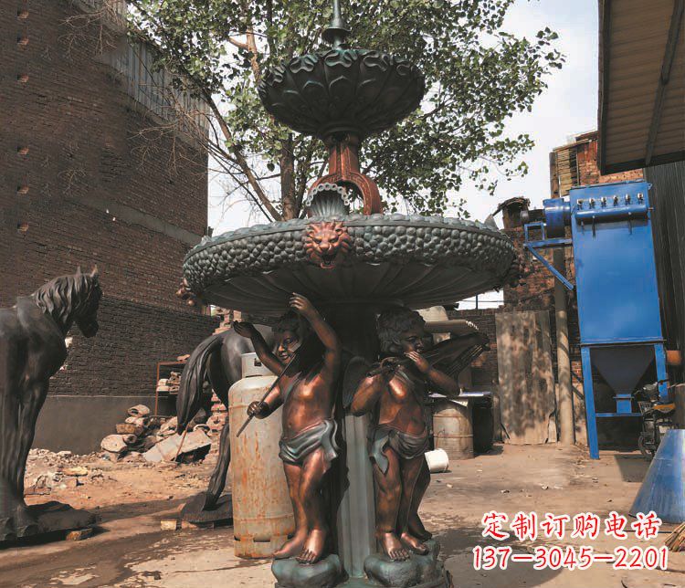 常州铜雕西方人物喷泉景观雕塑