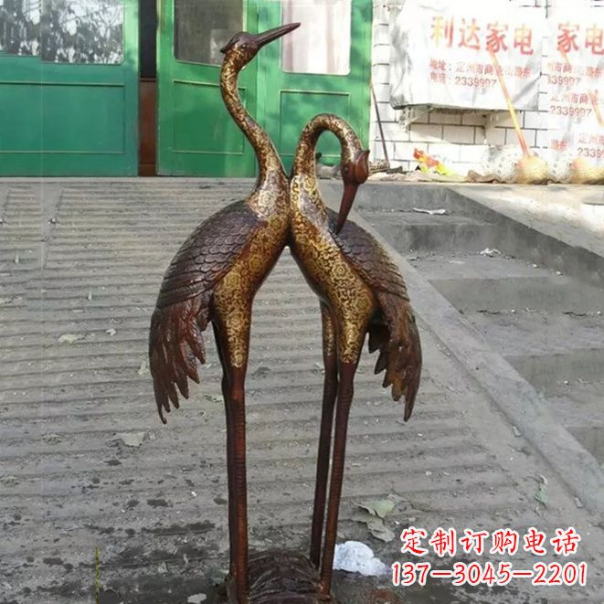 常州铜雕仙鹤夫妻