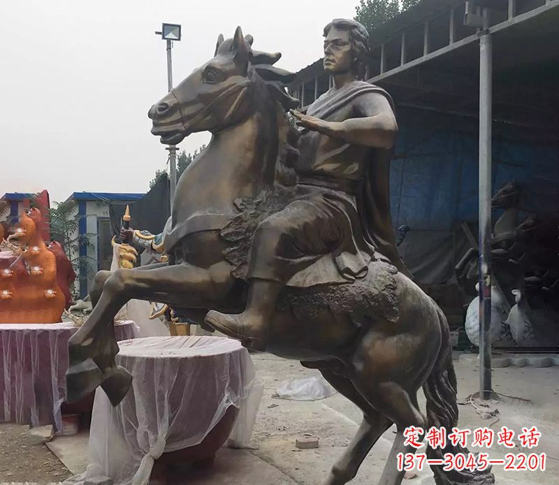 常州铜雕现代骑马人物公园景观