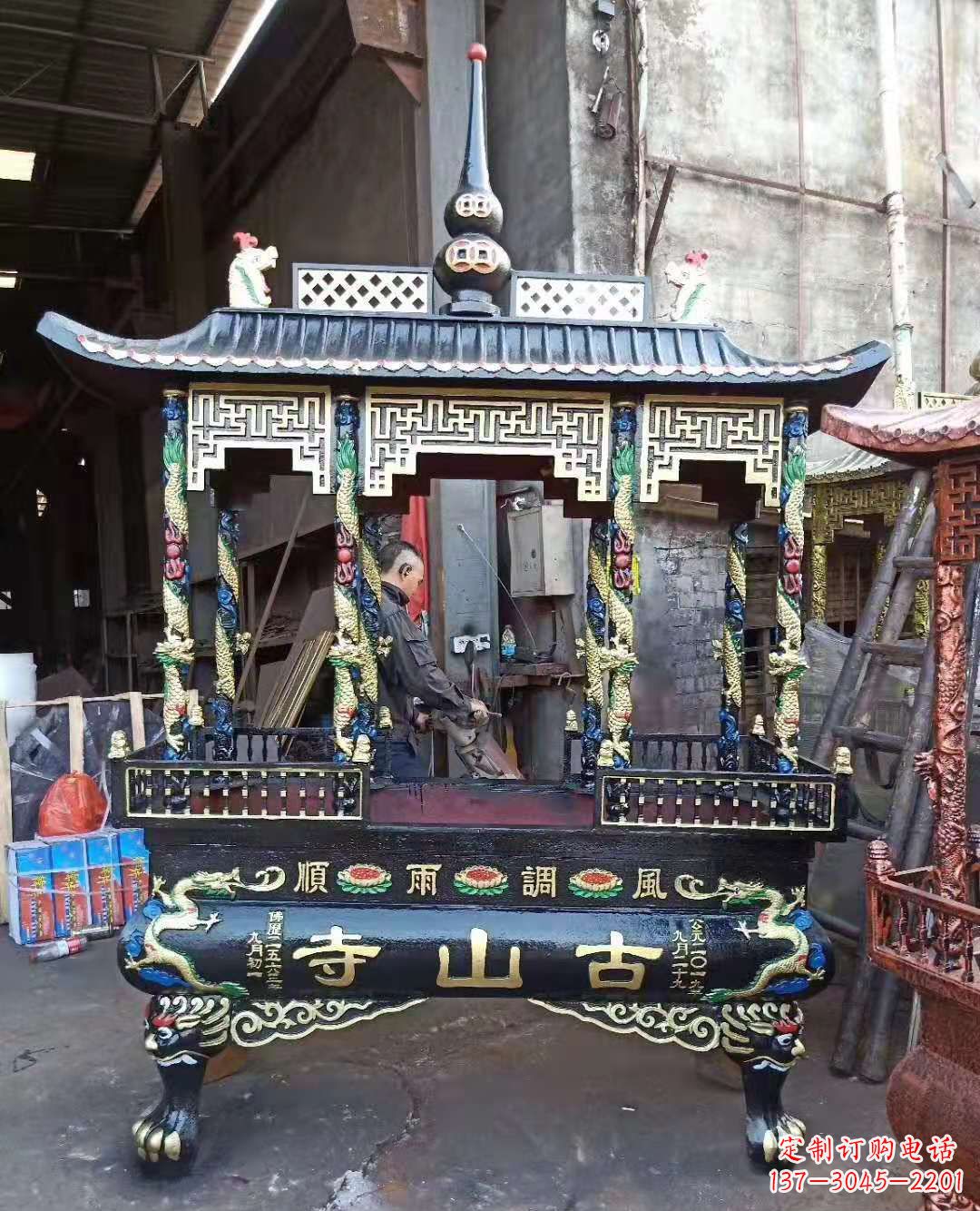 常州铜雕香炉寺庙景观雕塑