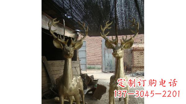 常州铜雕小鹿公园动物雕塑 (2)