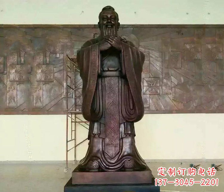 常州铜雕校园孔子文化雕塑摆件 (2)